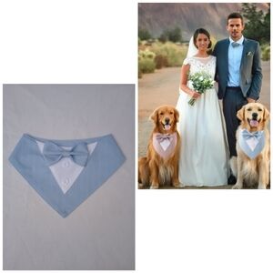 Tuxedo Bandana Collar Wedding Birthday Celebration Holiday Festive Gift Blue